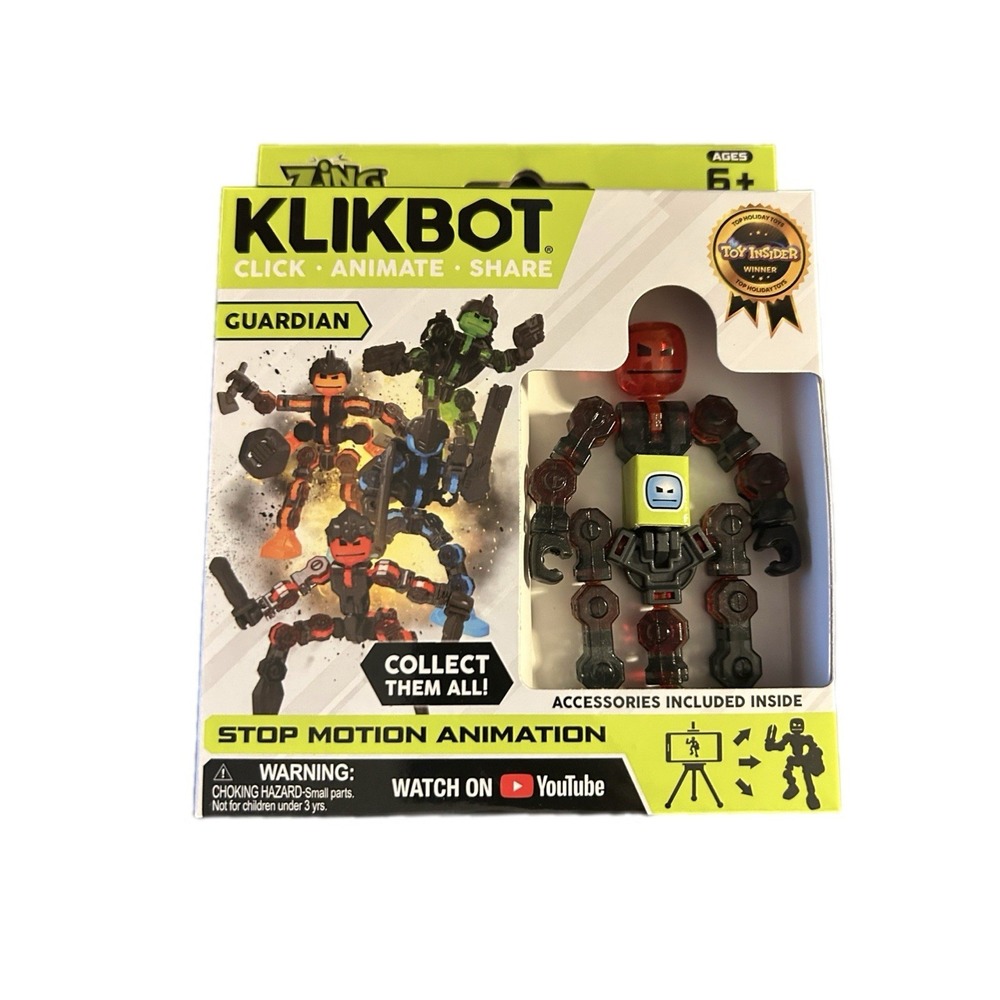 NEW Klikbot Stop Motion Animation Figure Red Guardian Sabre with Accessories